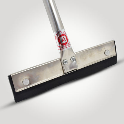 Heavy stainless steel kitchen wiper by Wukusy, durable and sturdy for home cleaning, shown in use on a kitchen surface.