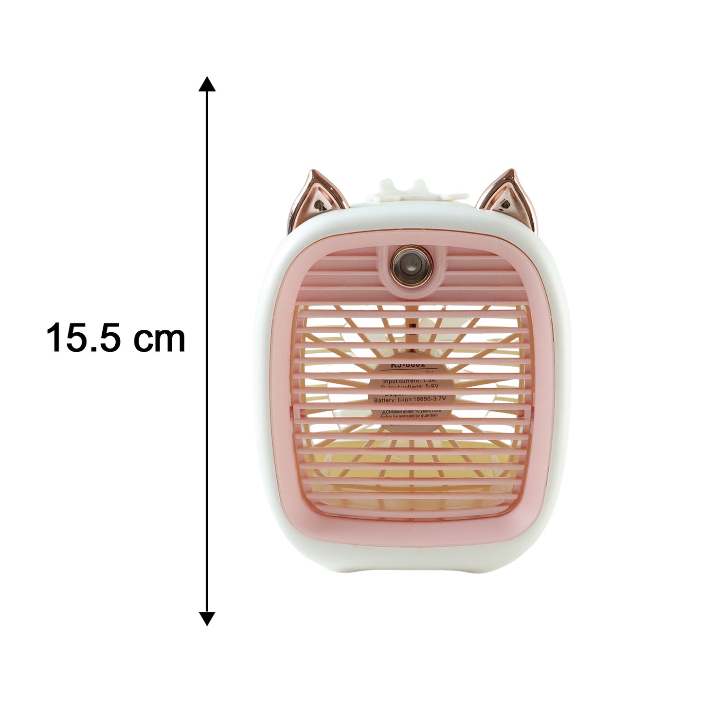 Wukusy portable mini air cooler fan with spray mist function, compact device with adjustable vents and mist spray for cooling.
