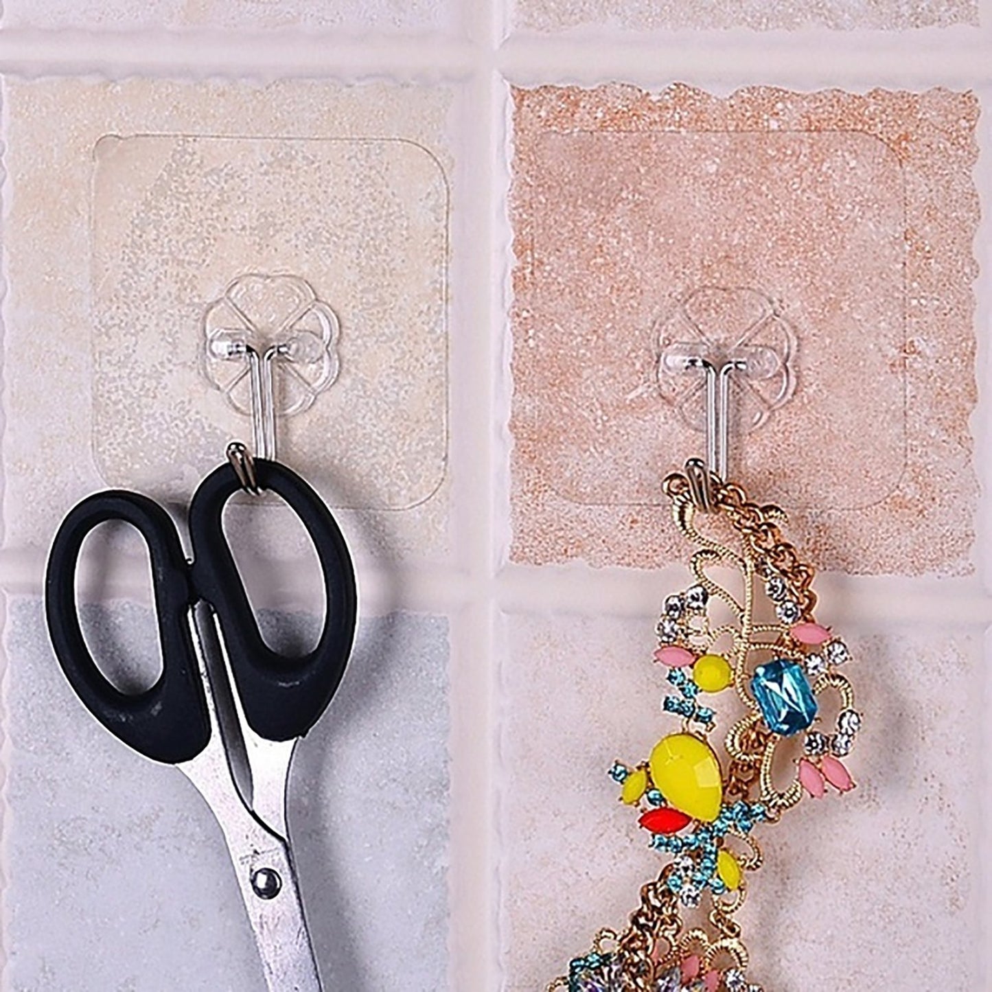 Wukusy 1689 stainless steel multipurpose small wall hooks for home improvement, strong adhesive hooks for hanging items.