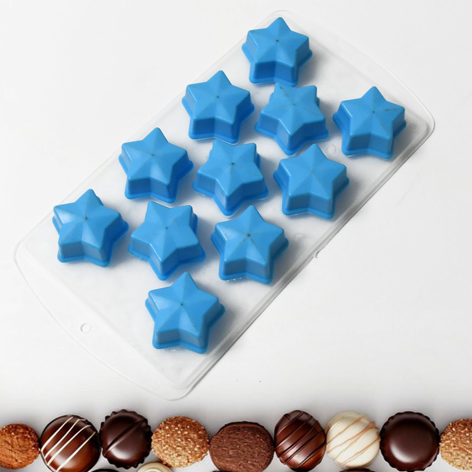 Wukusy silicone ice cube tray with colorful fruit-shaped molds for creative, multi-type ice cubes for home and kitchen use.