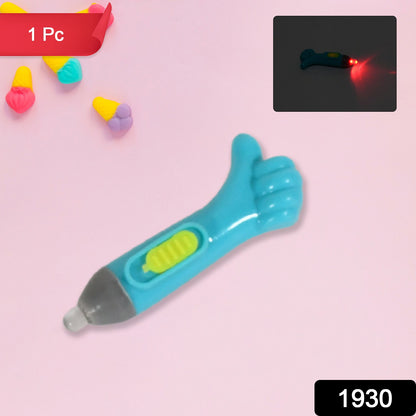 Wukusy 1930 Thumb Shaped Light Lightning Keychain with LED light, toy accessory, thumb-shaped LED flashlight for fun and easy portability.
