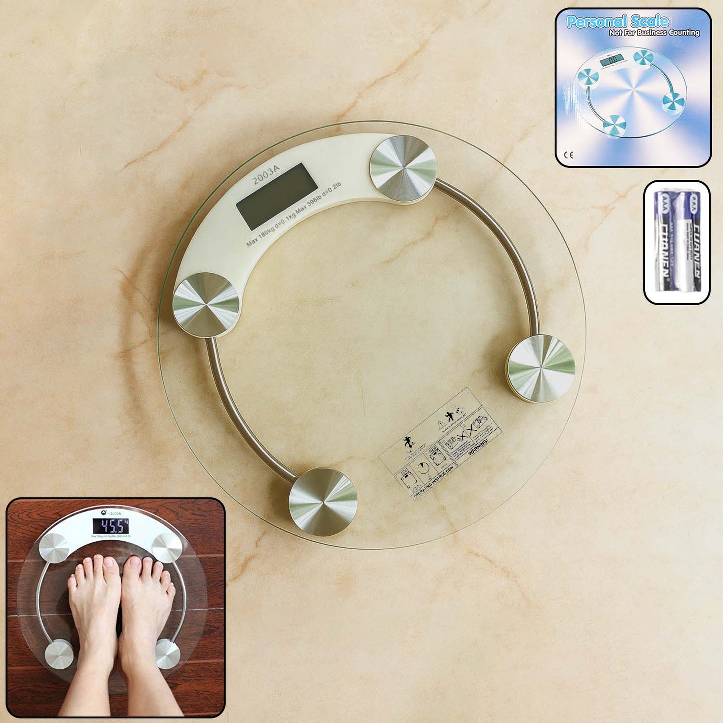 Digital Wukusy personal body weight scale with sleek design and digital display for accurate weight measurement.