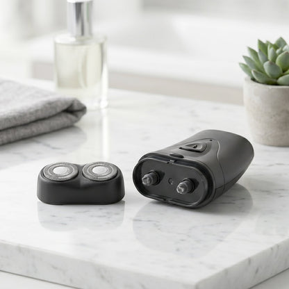 Wukusy portable electric shaver for men, compact rechargeable cordless design with a sleek grooming head.