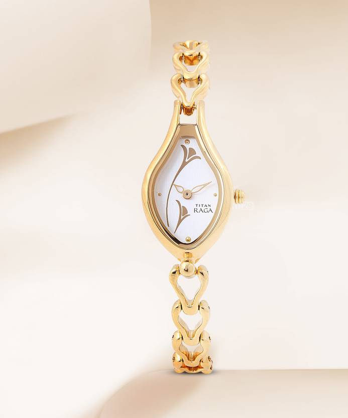 Titan analog women's watch with a silver dial, featuring a sleek design from the Drpshippr men's collection.