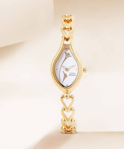 Titan analog women's watch with a silver dial, featuring a sleek design from the Drpshippr men's collection.