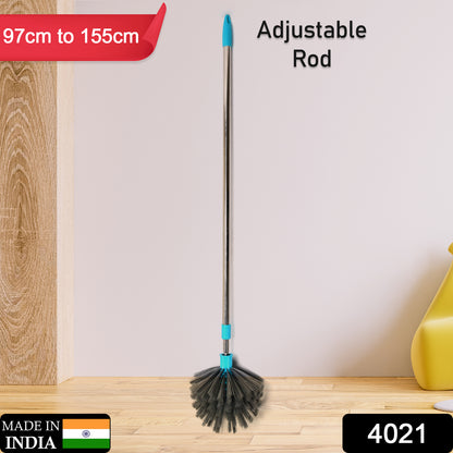 Wukusy cobweb brush with stainless steel extendable handle for ceiling dusting, cleaning webs, lights, and fans in home improvement.