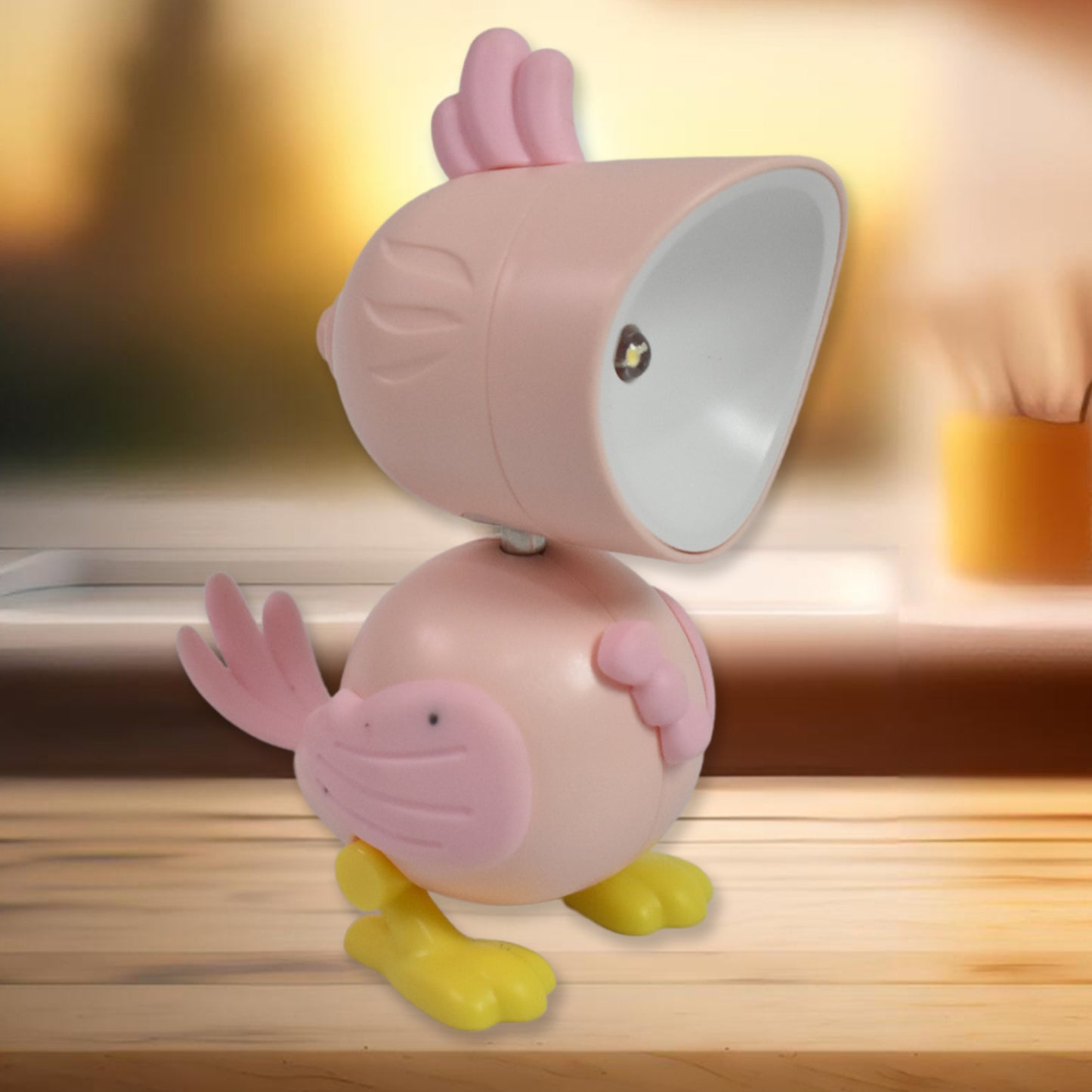 Wukusy magnetic parrot-shaped night lamp with battery, ideal for home decor and ambient lighting in a modern living space.