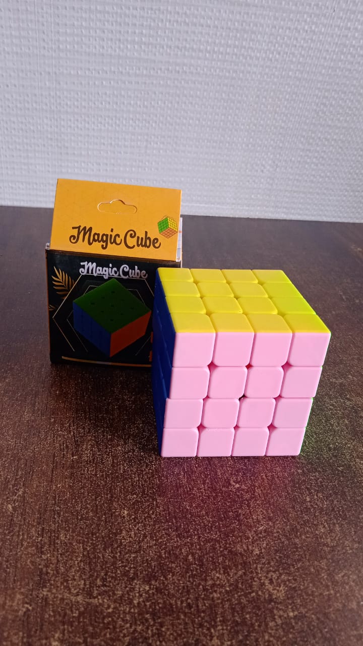 Wukusy 4x4 Magic Speed Cube puzzle toy for kids and adults, featuring colorful interconnected plastic cube pieces.