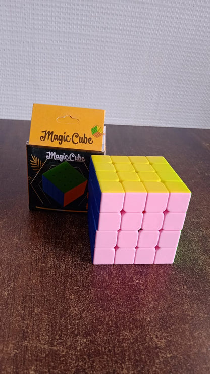 Wukusy 4x4 Magic Speed Cube puzzle toy for kids and adults, featuring colorful interconnected plastic cube pieces.