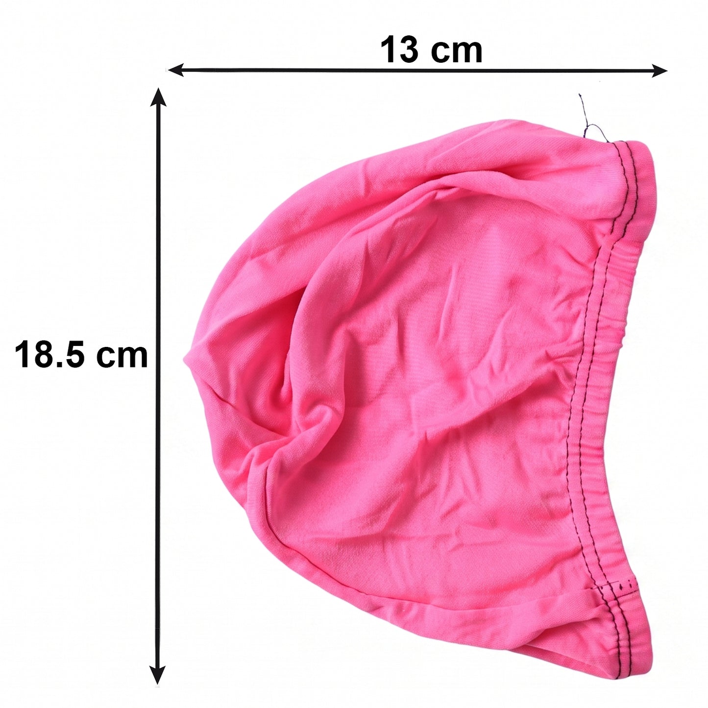 Wukusy small premium stretchable swimming cap in black, made of smooth, flexible material for comfortable fit during swimming.