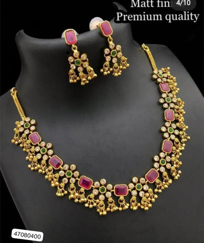 Traditional wedding wear choker necklace and jewelry set for women from Drpshippr's men's collection, featuring intricate design details.