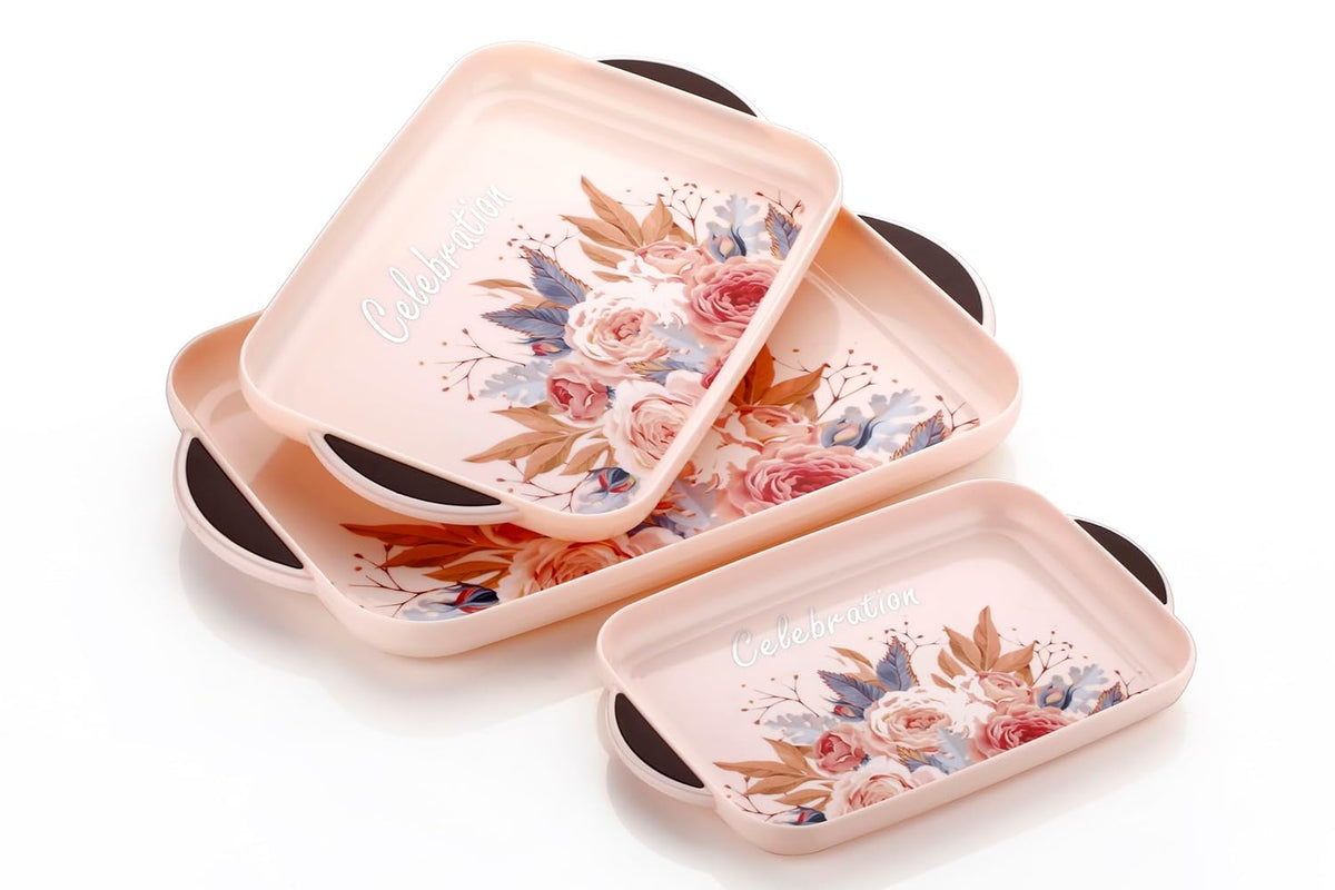 Set of 3 decorative trays for kitchen, office, and home decor by Drpshippr, featuring stylish, versatile home organization accessories.