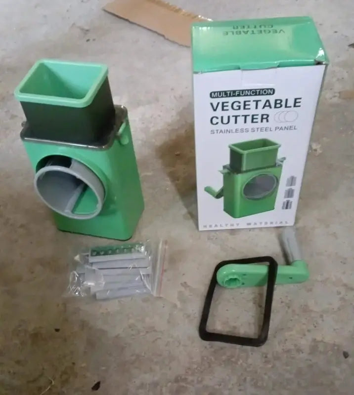 Ekom stainless steel vegetable chopper with six blades, kitchen mandoline slicer for precise vegetable slicing and chopping.