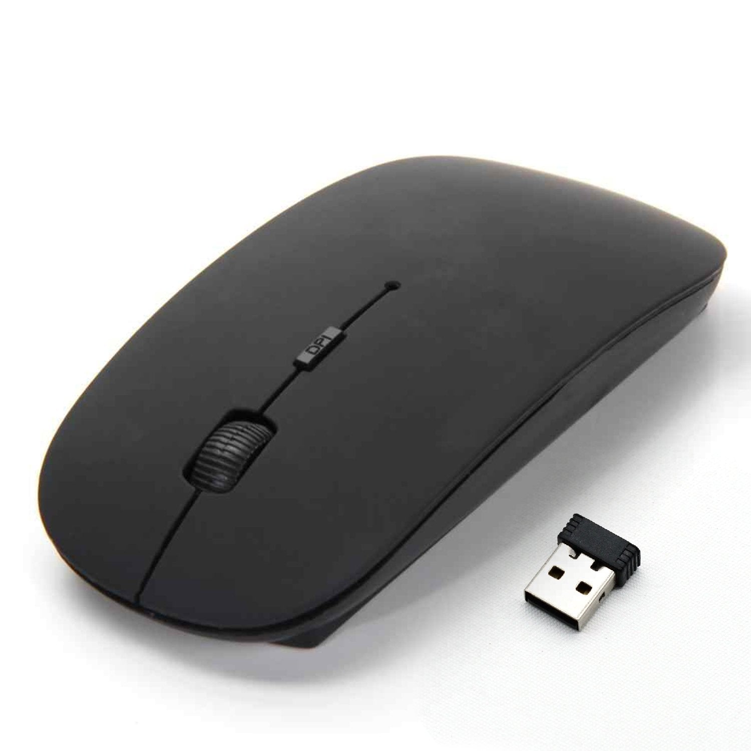 Wireless Wukusy mouse for laptops, Mac, and iPad Pro, featuring ergonomic design and wireless connectivity for office use.