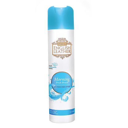Wukusy Next English Leather Morning Fresh Breeze air freshener spray bottle, 220ml, with a sleek design and fresh scent label.