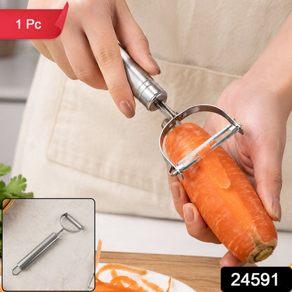 Stainless Steel Vegetable And Fruit Peeler With Swivel Blade For Kitchen (1 Pc)