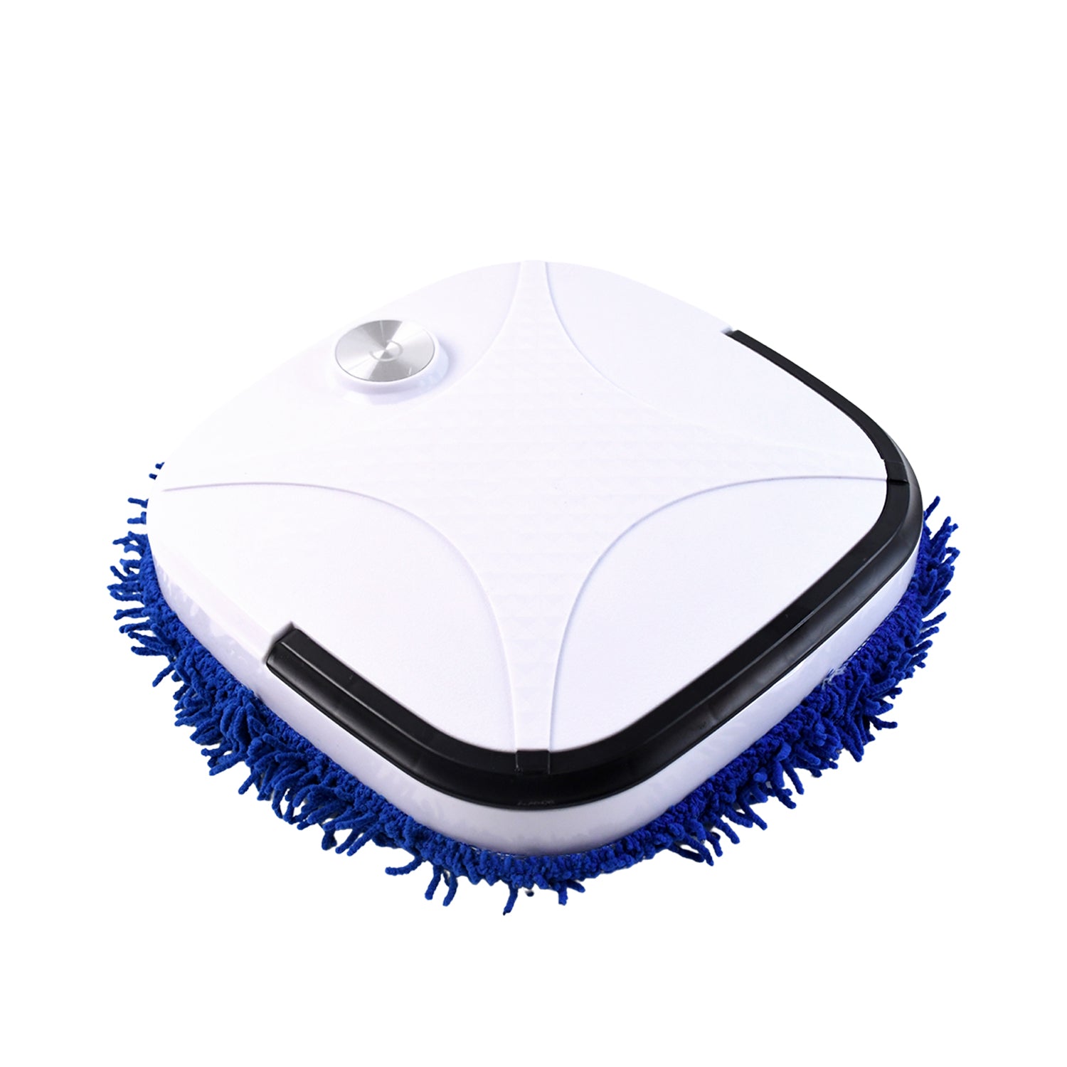 Wukusy automatic smart floor cleaning robot on a clean hardwood floor, showcasing its compact design and modern home improvement style.