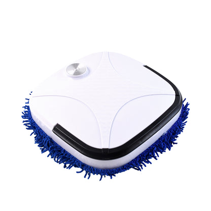 Wukusy automatic smart floor cleaning robot on a clean hardwood floor, showcasing its compact design and modern home improvement style.