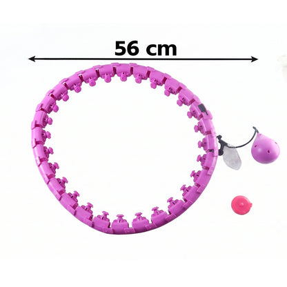 Wukusy smart fitness hula hoop with weighted ball and detachable waist exerciser for effective workout, shown in use.