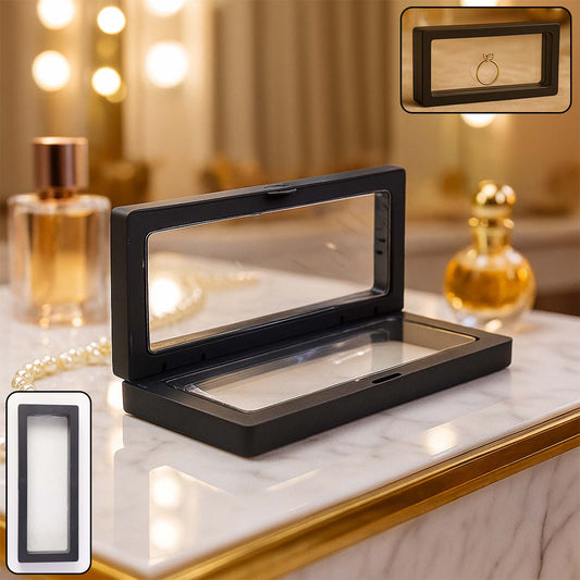 Clear jewellery display box by Wukusy, 18x7 cm, showcasing a sleek transparent case for organizing and presenting jewelry.