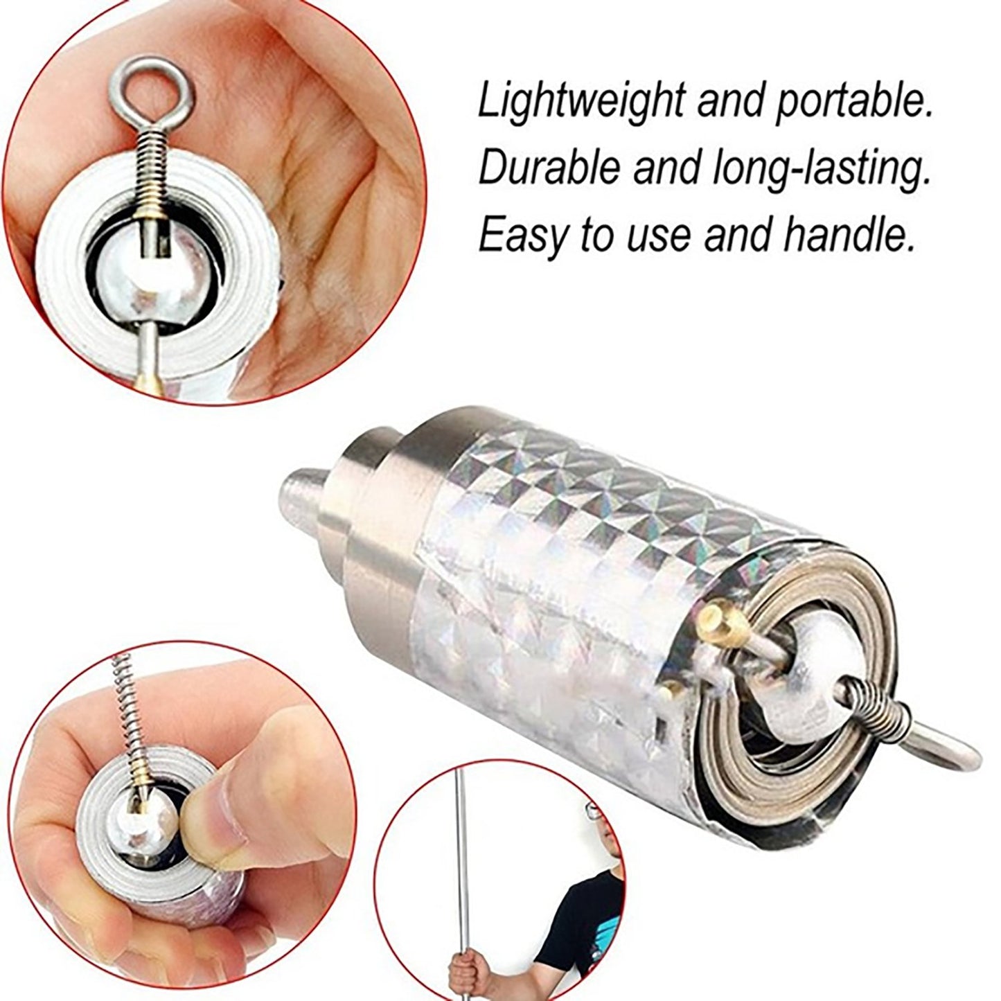 Wukusy Magic Toy Steel Appearing Cane, silver metal high elasticity toy with flexible steel construction, designed for magic tricks and illusions.