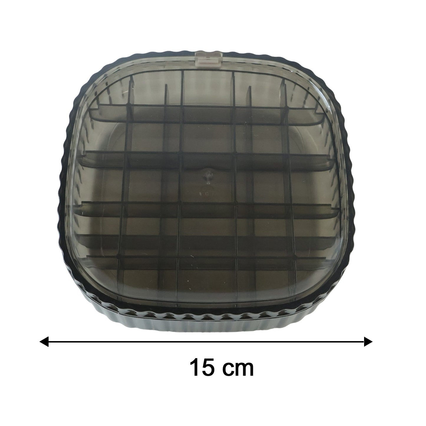 Wukusy plastic multi-compartment jewelry organizer box with stackable design for rings, earrings, and small accessories.