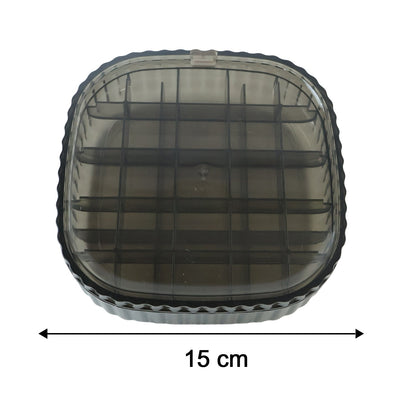 Wukusy plastic multi-compartment jewelry organizer box with stackable design for rings, earrings, and small accessories.