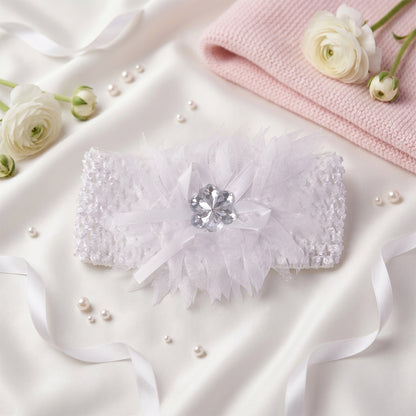 Soft elastic floral baby headband by Wukusy, featuring a stylish stretchable design for babies' hair accessories.
