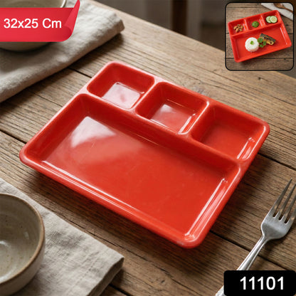Wukusy 32x25 cm multipurpose compartment serving tray with multiple sections for food presentation and serving.