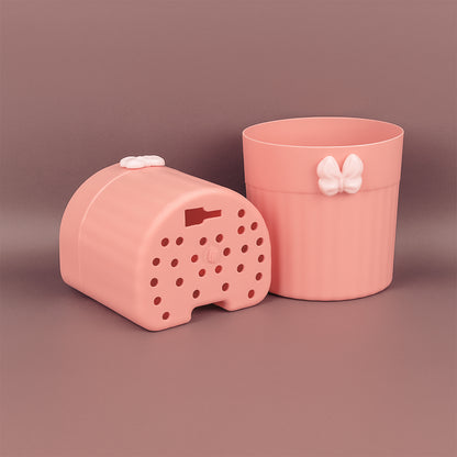 Pair of Wukusy premium wall-mounted toothbrush holders with butterfly design for bathroom organization and decor.