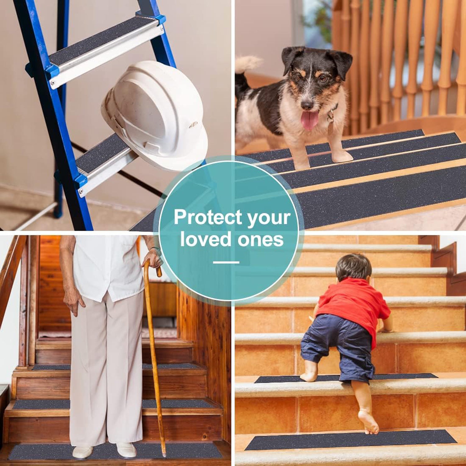 Wukusy heavy-duty anti-slip safety grip tape roll, 5 cm x 5 m, for home improvement, showing textured surface for secure footing.