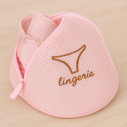 Wukusy lingerie wash bag with dome shape, mesh protective laundry pouch, zip closure for delicate lingerie care.