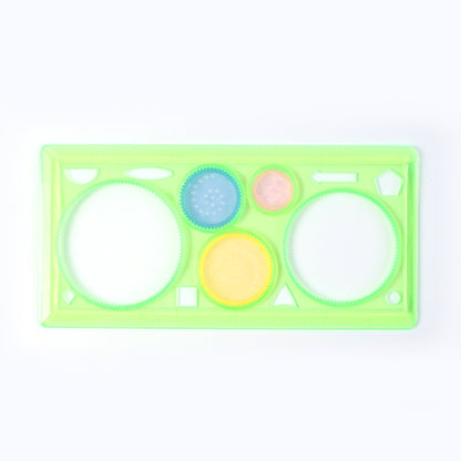 Wukusy Design Ruler Spirograph Geometry Stencil Set for office use with various circular and geometric stencils on white background