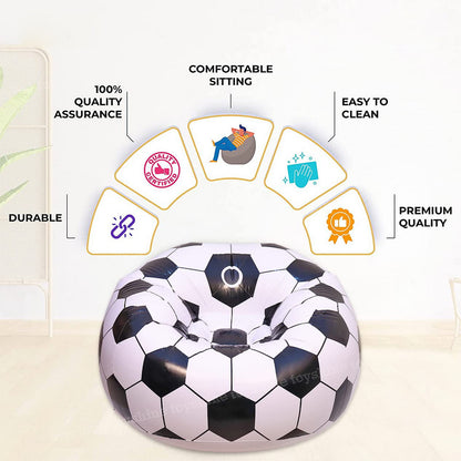 Wukusy inflatable foldable sofa in cartoon style, featuring a playful design, suitable for adults and kids, 110cm by 80cm.