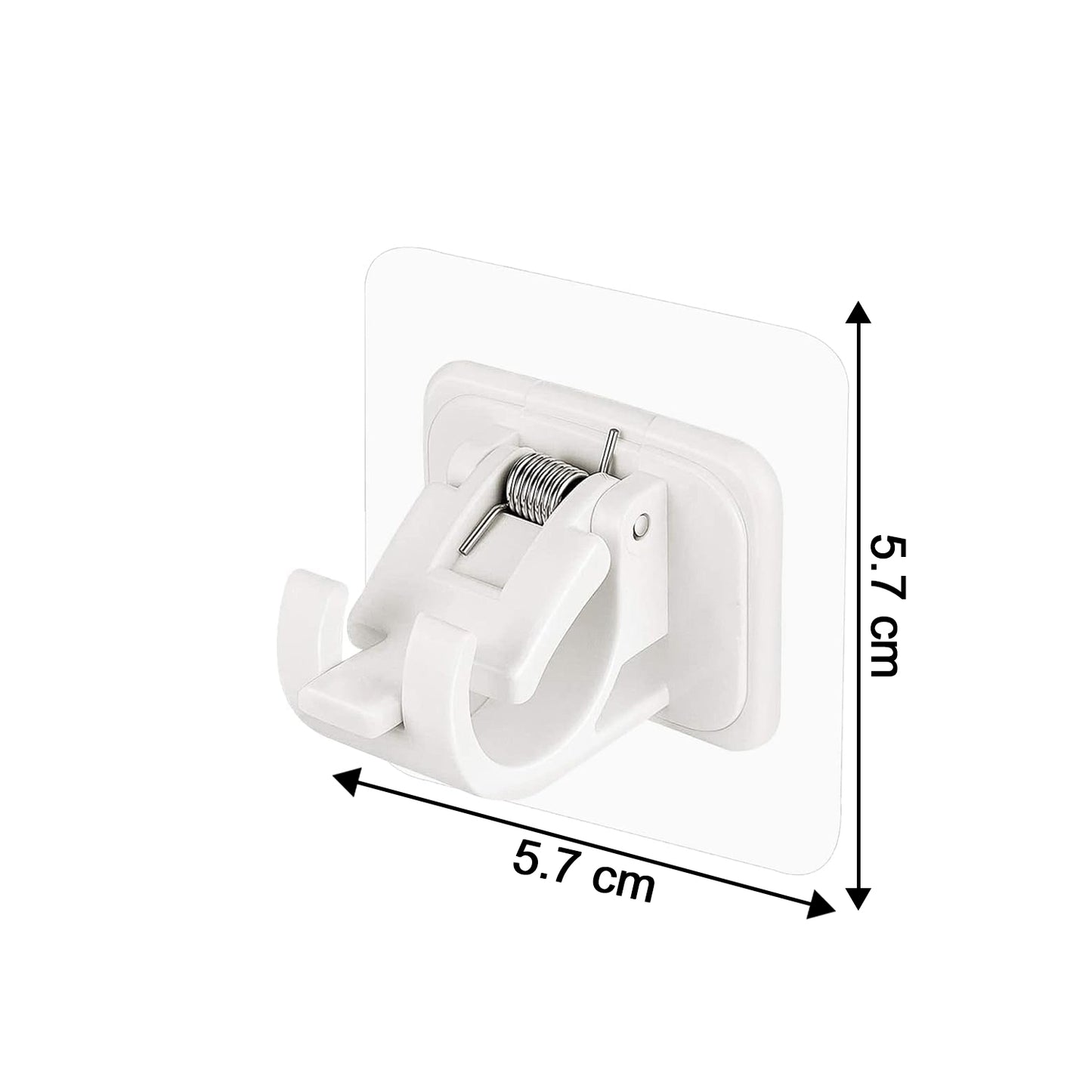 Wukusy no-drill wall-mounted adhesive towel rod holder, single black metal bar attached to a bathroom wall for towels.