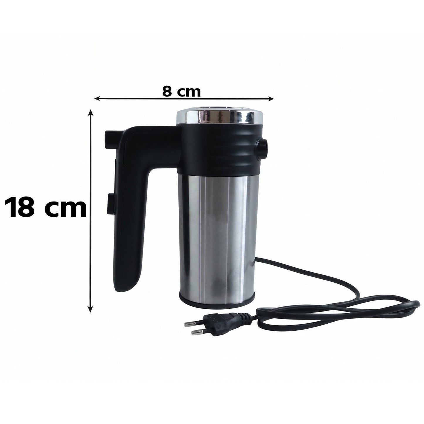 Wukusy 500W electric hand mixer with beaters and dough hooks for baking and cake preparation, shown with attachments.