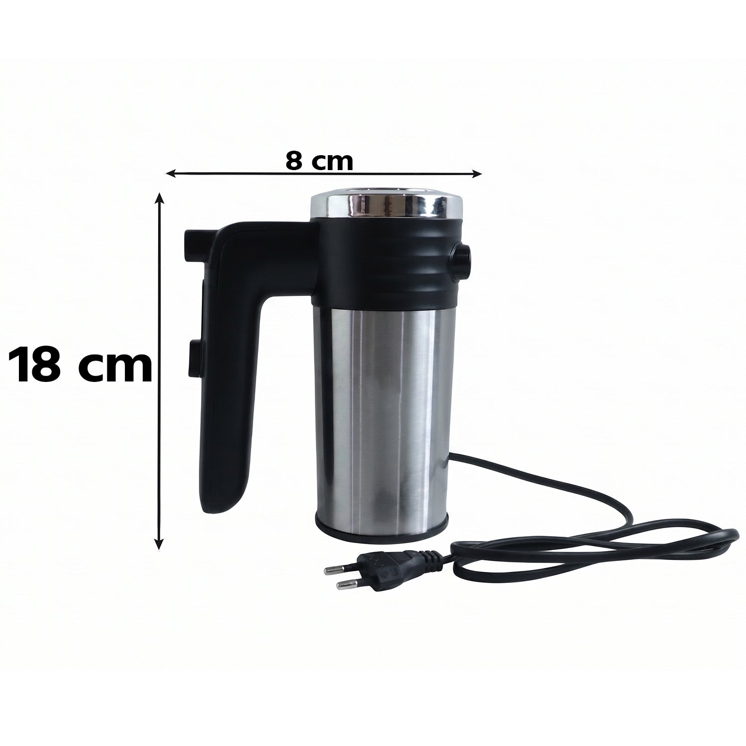 Wukusy 500W electric hand mixer with beaters and dough hooks for baking and cake preparation, shown with attachments.