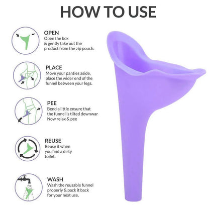 Wukusy 1307 Stand and Pee reusable portable female urinal funnel for women, compact and easy to use for health and outdoor activities.
