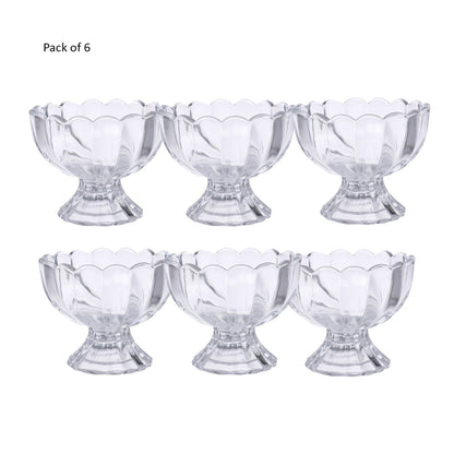 Set of 6 Wukusy dessert bowls for ice cream, salad, and fruit, featuring clear glass design for home and kitchen use.