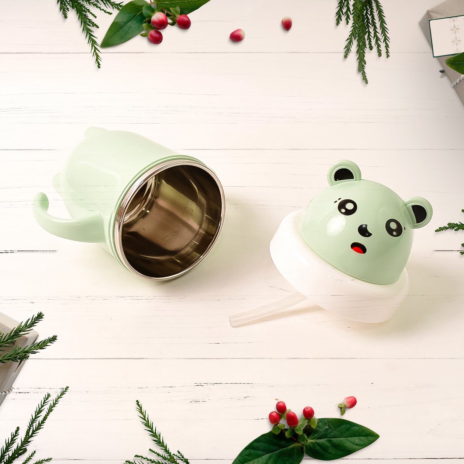 Wukusy Apex Sipper Baby Cup with handles, 300ml spill-proof and leak-proof training cup for toddlers.