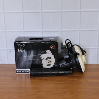 Wukusy Eagle Electric Air Blower EG40 with 500W motor, showing the compact handheld design and power cord.
