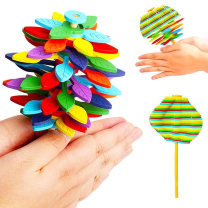 Colorful Wukusy Spin Flower Candy rotating toy with vibrant flower design and spinning action, perfect for children.