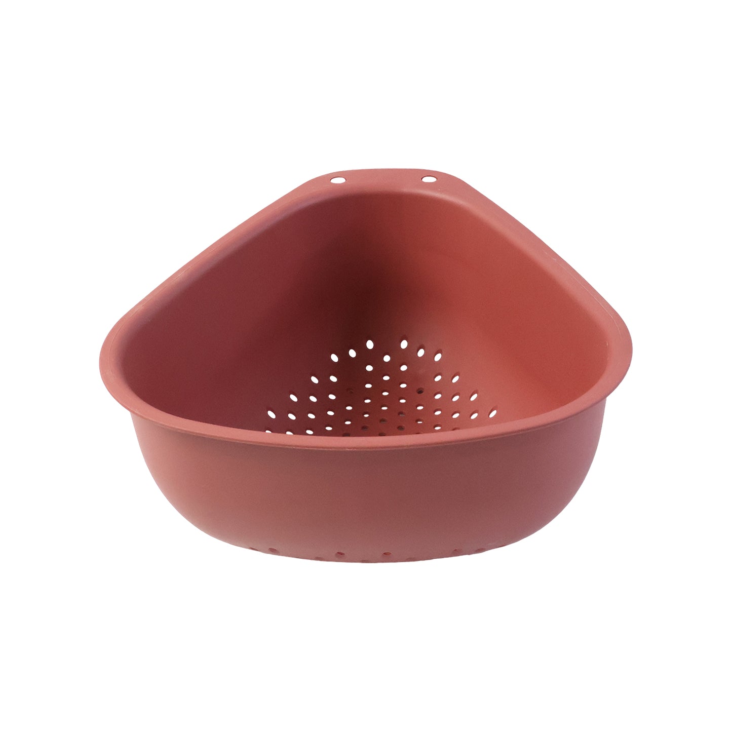 Wukusy Supermom kitchen colander with foldable handle and drain base, made of stainless steel for easy rinsing and draining.