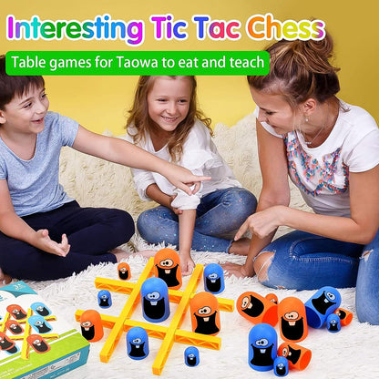 Wukusy Tic-tac-toe game set with a colorful indoor board and game pieces, perfect for family fun and tabletop play.