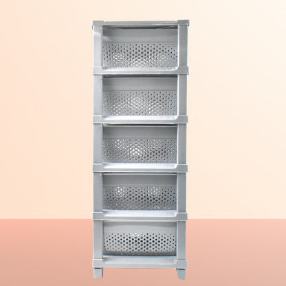 Wukusy multi-purpose anti-slip 5-layer modular drawer storage system with organized compartments and sturdy construction.