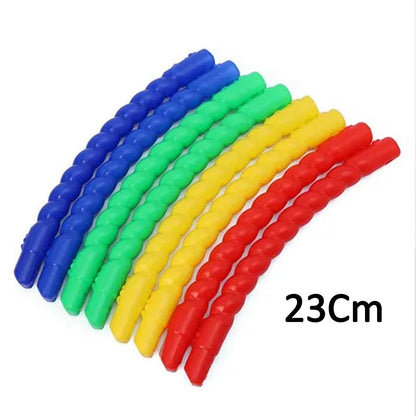 Wukusy 8020 Hoops Hula interlocking exercise ring for fitness, shown with boys, girls, and adults using the colorful ring.