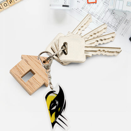 Two matching Wukusy 2-in-1 Best Friends acrylic breakable keychains with cute designs, perfect for home decor or accessories.