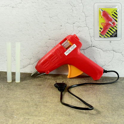 Wukusy professional 60W hot melt glue gun with on/off switch and glue stick for office use, shown on a clean workspace.