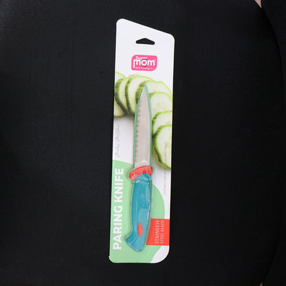 Wukusy Supermom premium stainless steel paring knife with ergonomic handle for precise kitchen prep and peeling tasks.