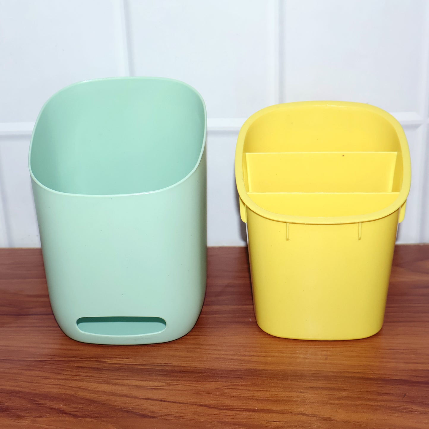 Wukusy 2-in-1 multipurpose organizer holder with compartments for stationery, cosmetics, or small items, in a sleek design.